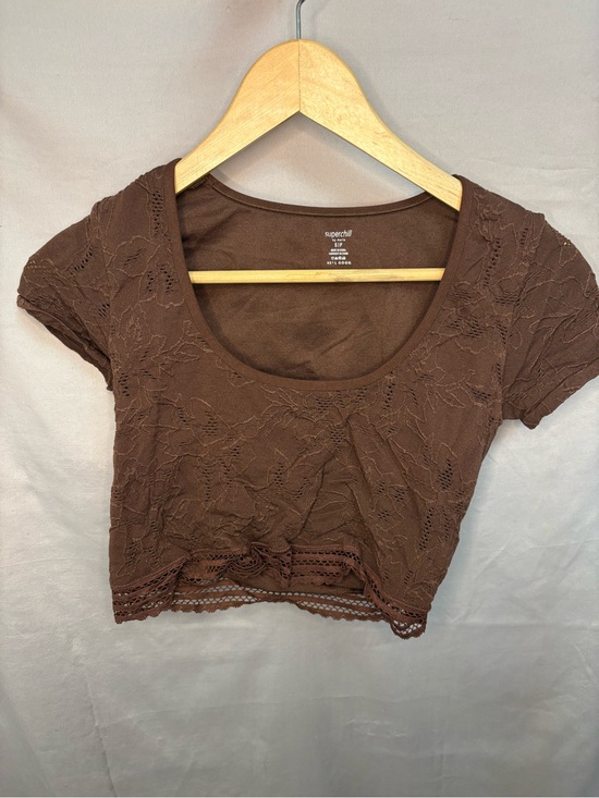 aerie Tops - Brown Aerie laced crop top